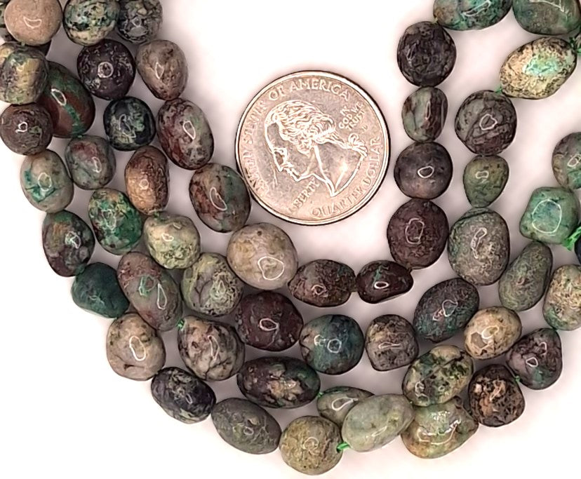 8-12mm Chrysocolla Nugget Gemstone Beads 8-Inch Strand