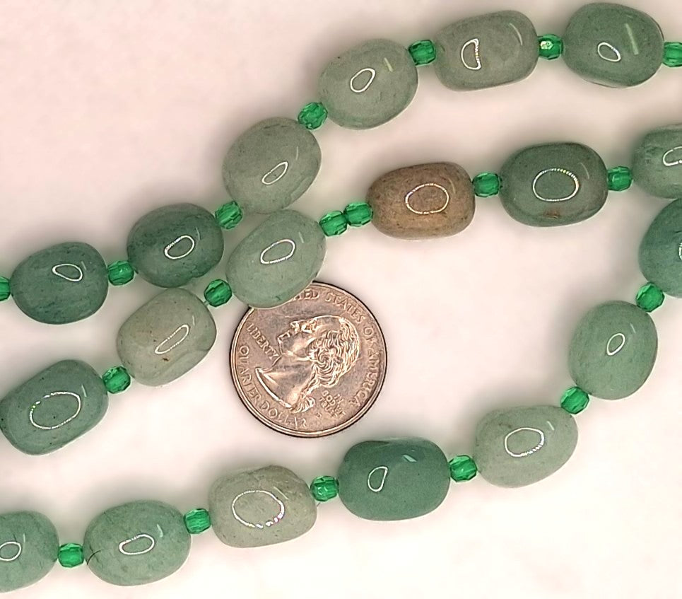 18x13mm Green Aventurine Nugget Gemstone Beads 8-Inch Strand