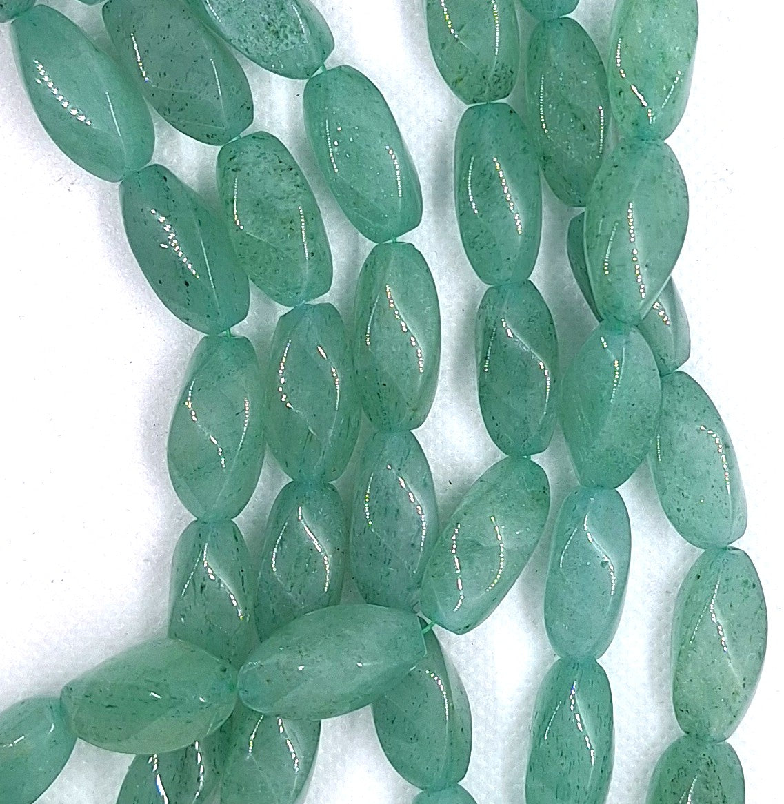 20x10mm Green Aventurine Twisted Oval Gemstone Beads 16-Inch Strand