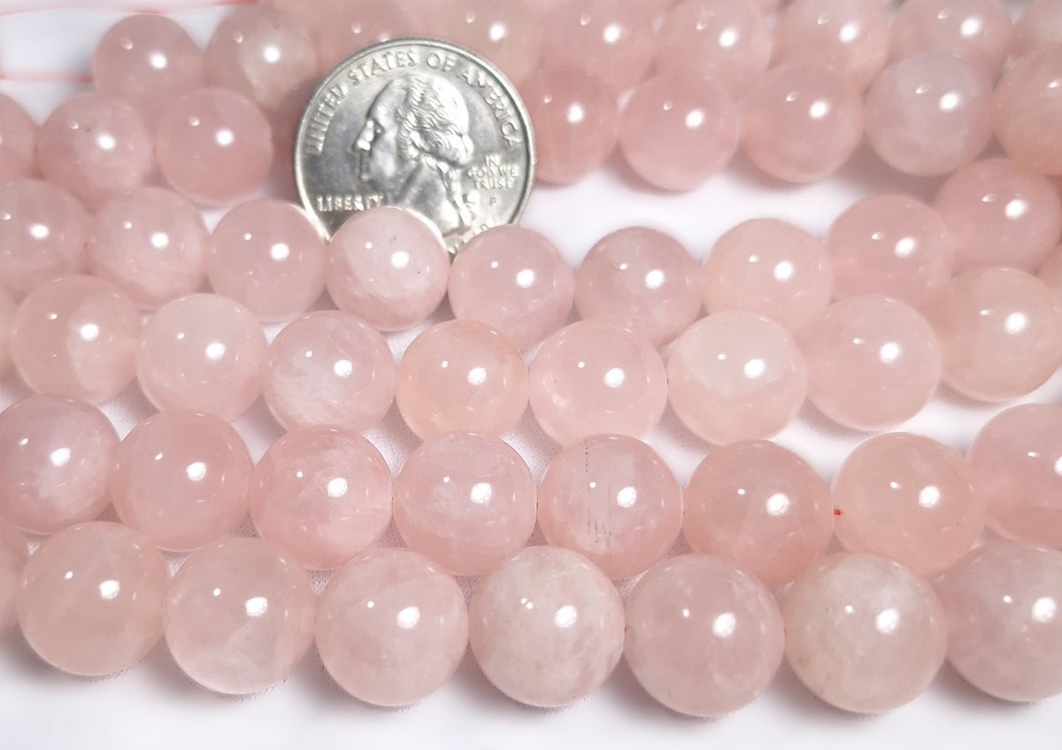 12mm Rose Quartz Round Gemstone Beads 16-Inch Strand