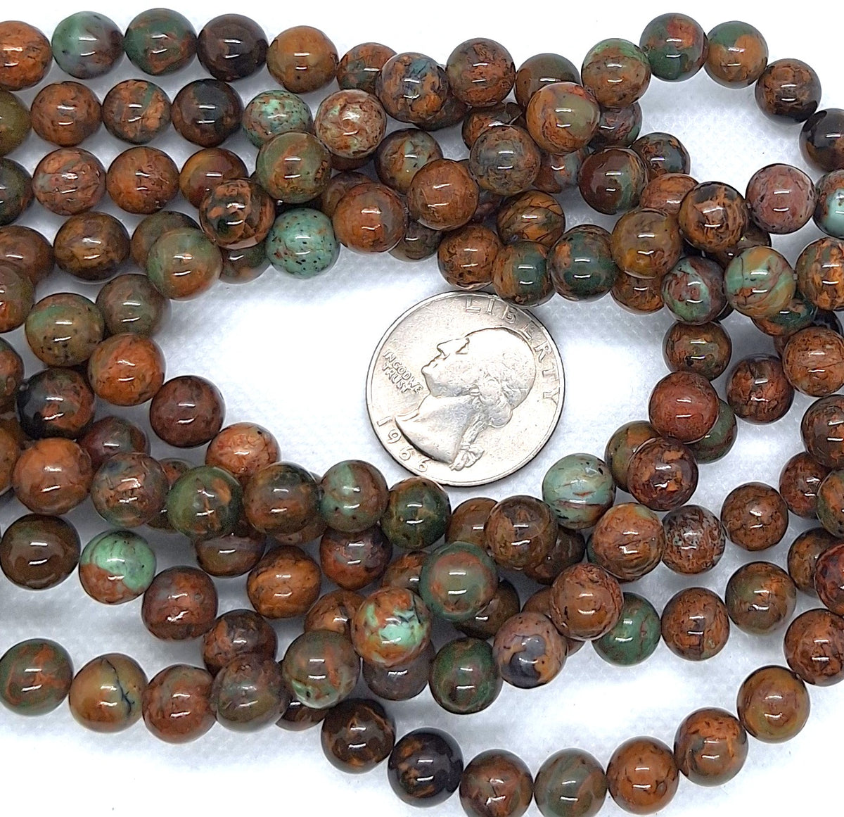 8mm Mystic Jasper Round Gemstone Beads 16-Inch Strand