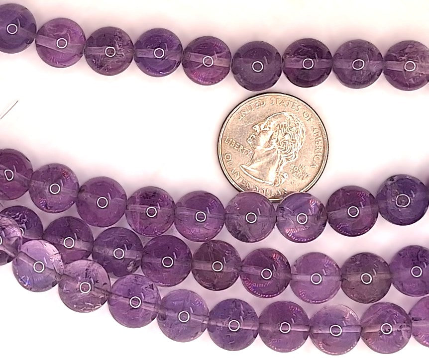 10mm Light Amethyst Round Gemstone Beads 8-inch Strand