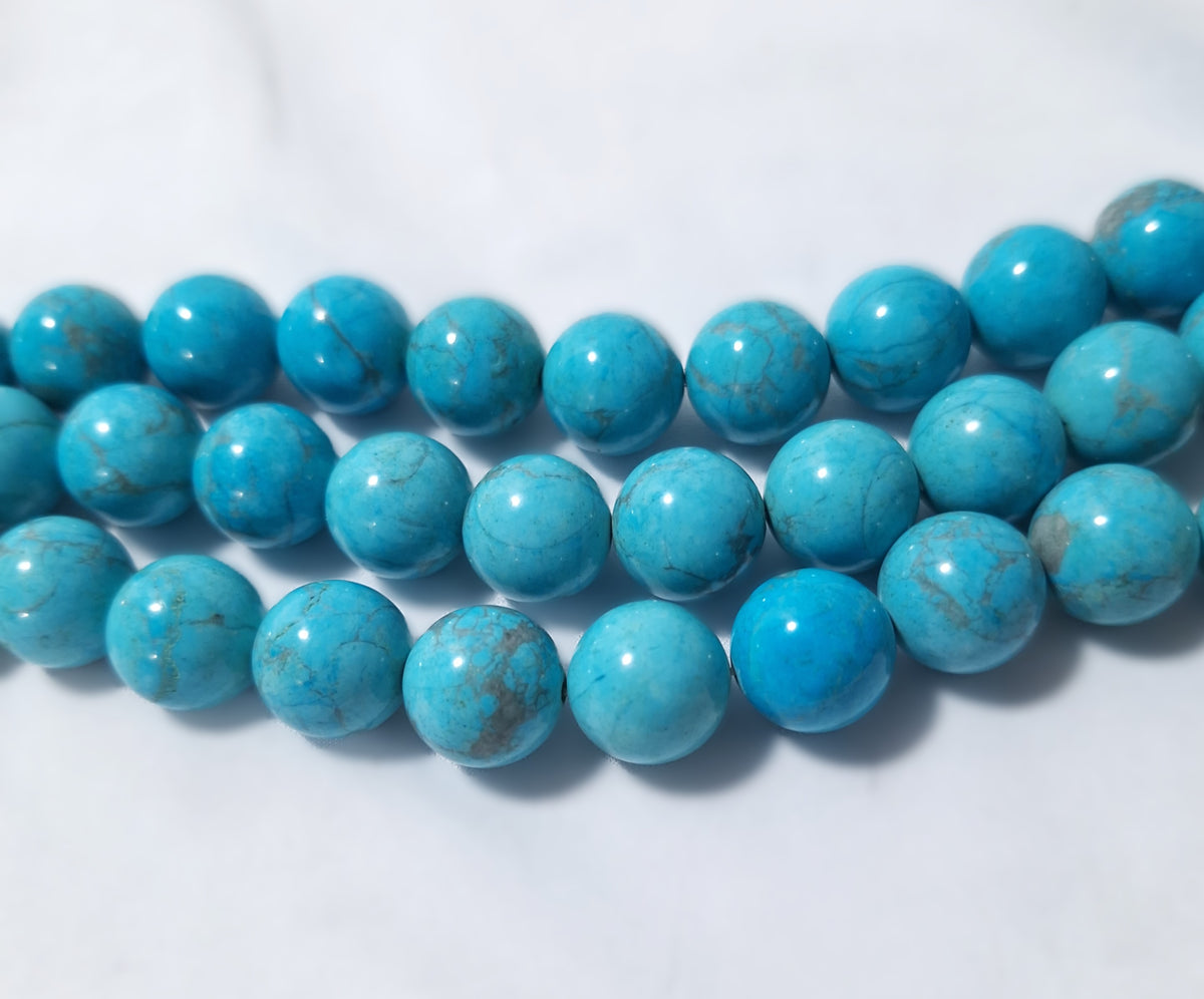 14mm Turquoise Dyed Howlite Gemstone Beads 16-Inch Strand