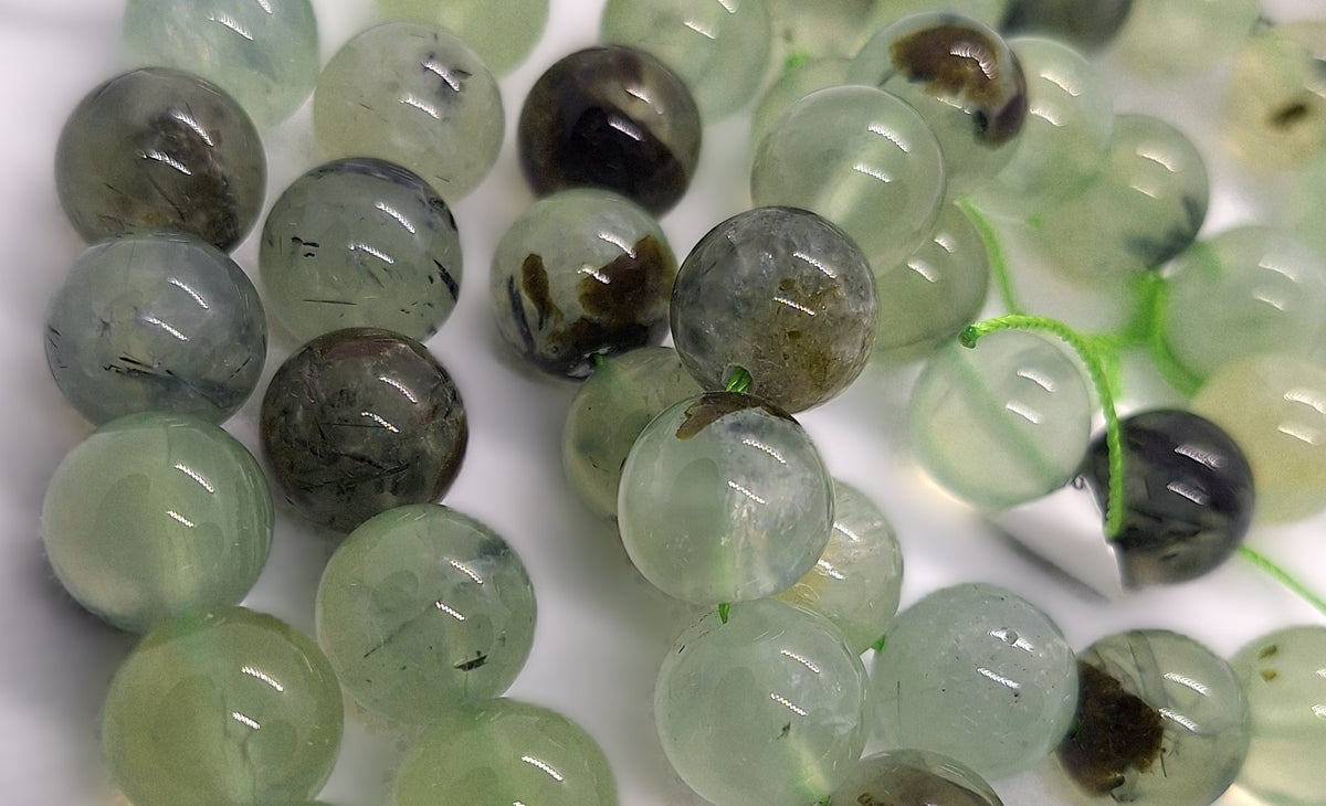 12mm Prehnite Round Gemstone Beads 16-Inch Strand