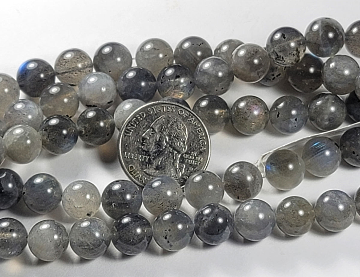 10mm White Labradorite Round Gemstone Beads 8-Inch Strand