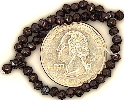 3mm Jet Bronze Vega Matte English Cut Pressed Glass Czech Beads 50ct