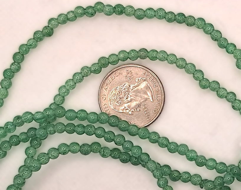 4mm Green Aventurine Round Gemstone Beads 8-inch Strand