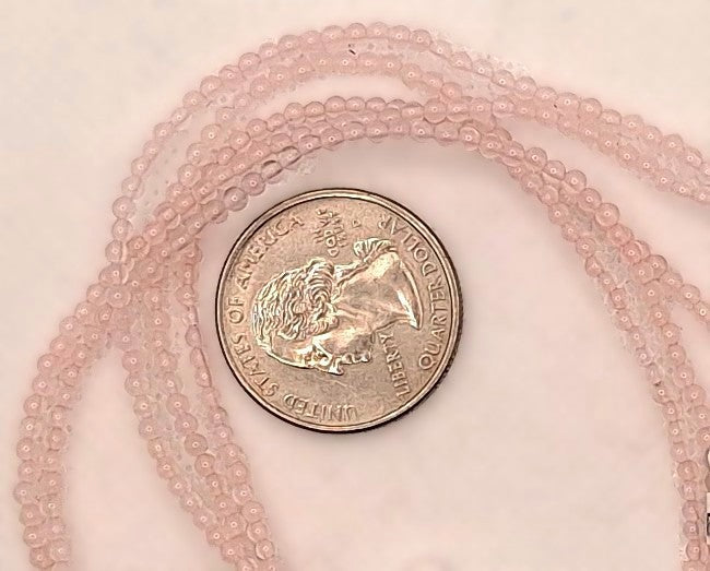 2mm Rose Quartz Round Gemstone Beads 8-inch Strand