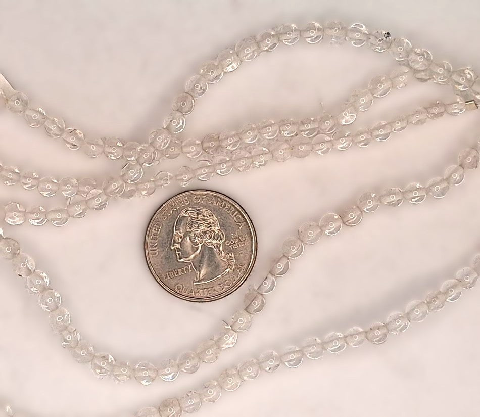 5mm Crystal Quartz Round Gemstone Beads 8-inch Strand
