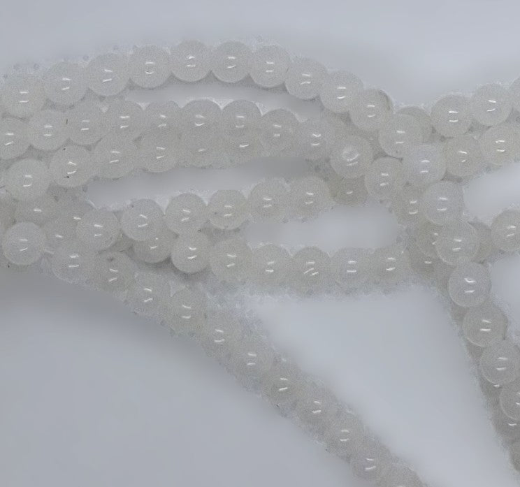 4mm White Quartz Round Gemstone Beads 16-Inch Strand