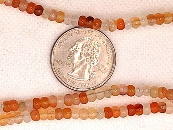 4x2mm Carnelian Smooth Rondelle Gemstone Beads 8-Inch Strand