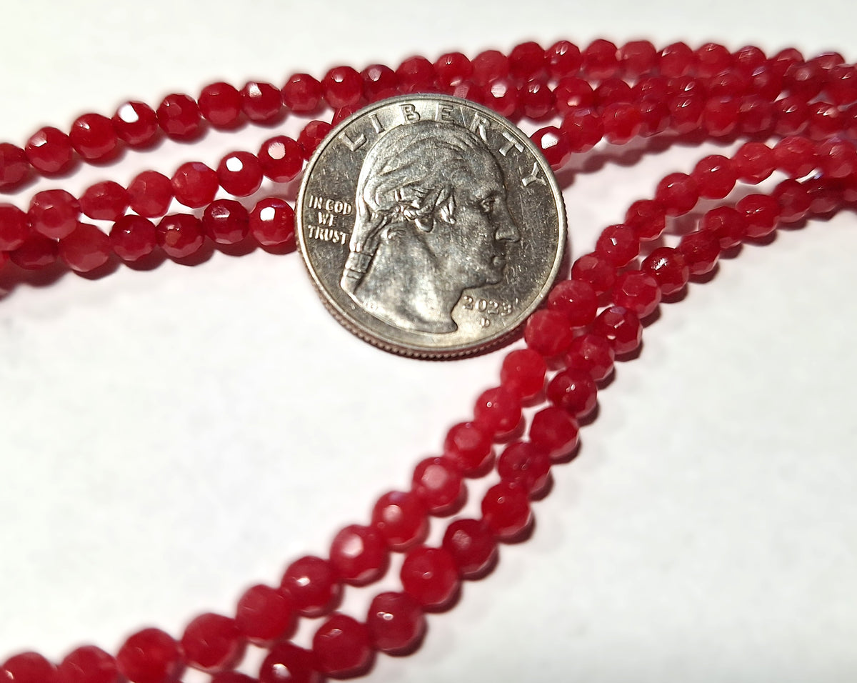 3mm Cherry Quartz Faceted Round Gemstone Beads 16-Inch Strand