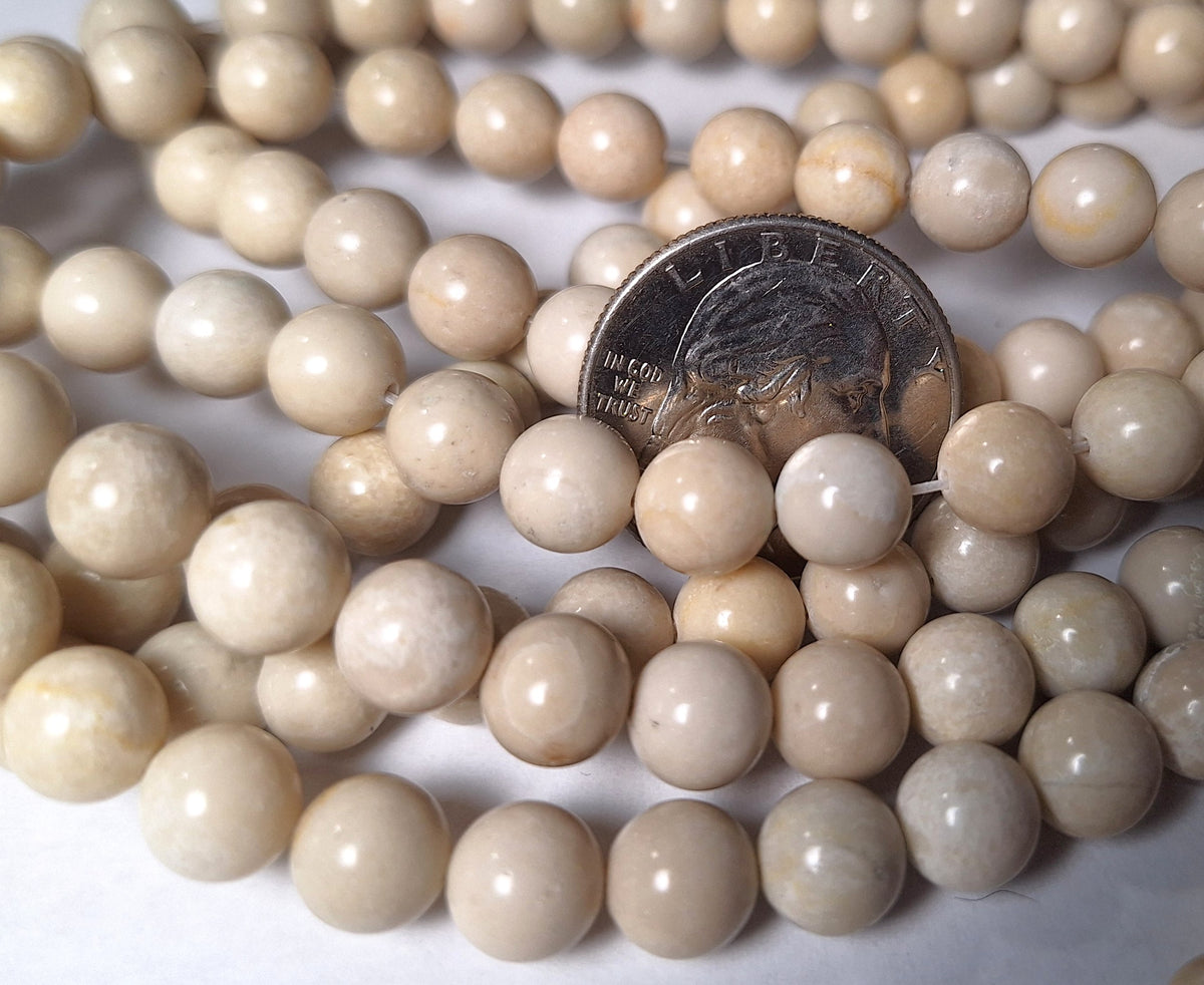 8mm River Stone Round Gemstone Beads 16-Inch Strand