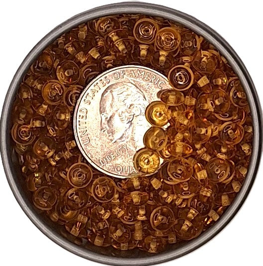 5mm Amber Transparent Smooth Pressed Glass Rondelle Beads 75ct