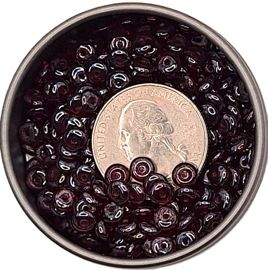 5mm Garnet Light Shimmer Smooth Pressed Glass Rondelle Beads 75ct