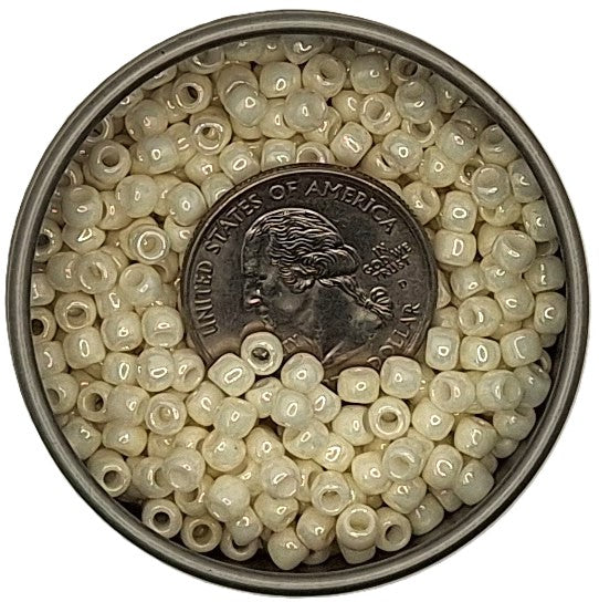 6/0 Navajo White Opaque Luster Toho Round Seed Beads 25g