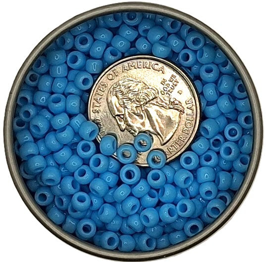 6/0 Turquoise Blue Opaque Toho Round Seed Beads 25g