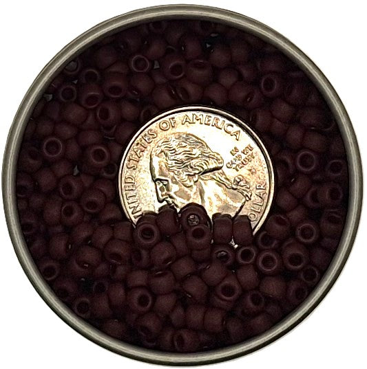 6/0 Oxblood Opaque Matte Toho Round Seed Beads 25g