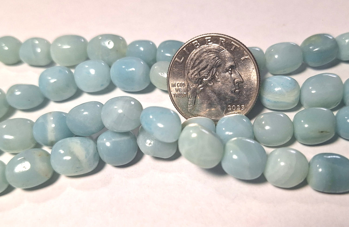 9x10mm Amazonite Nugget Gemstone Beads 16-Inch Strand