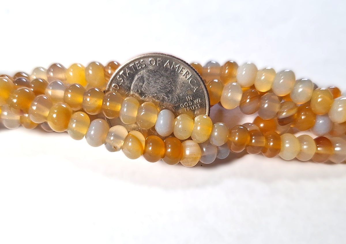 6x3mm Assorted Jade Smooth Rondelle Gemstone Beads 16-Inch Strand