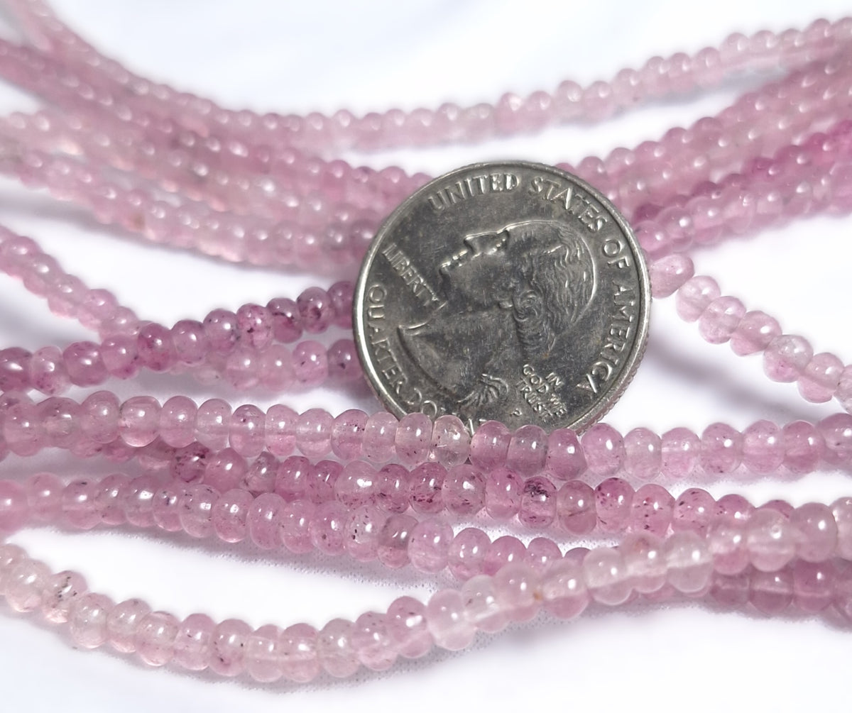 4x3mm Lavender Dyed Rondelle Gemstone Beads 16-Inch Strand