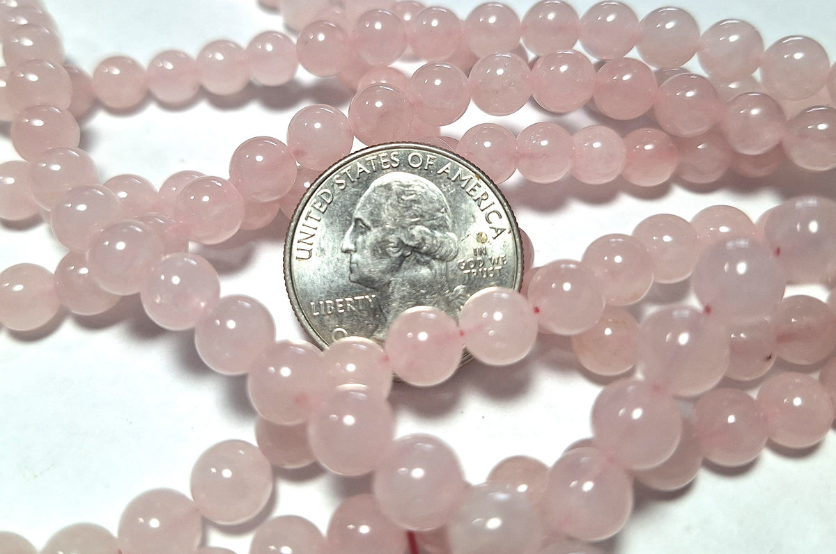 7mm Rose Quartz Round Gemstone Beads 16-Inch Strand