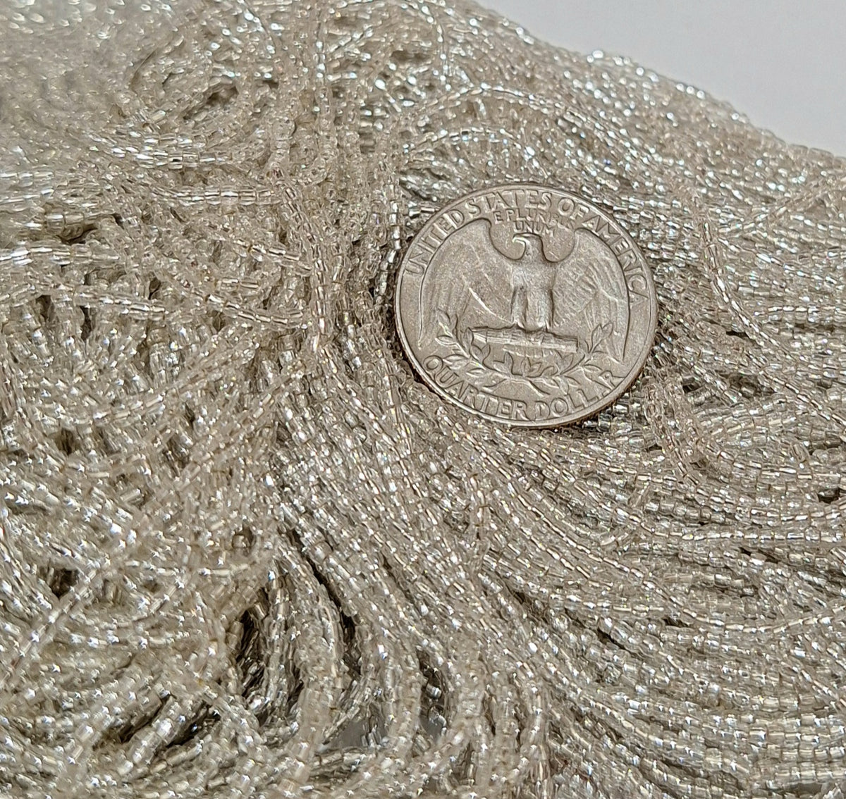 12/0 Crystal Silver-Lined 3-Cut Seed Beads Full Hank
