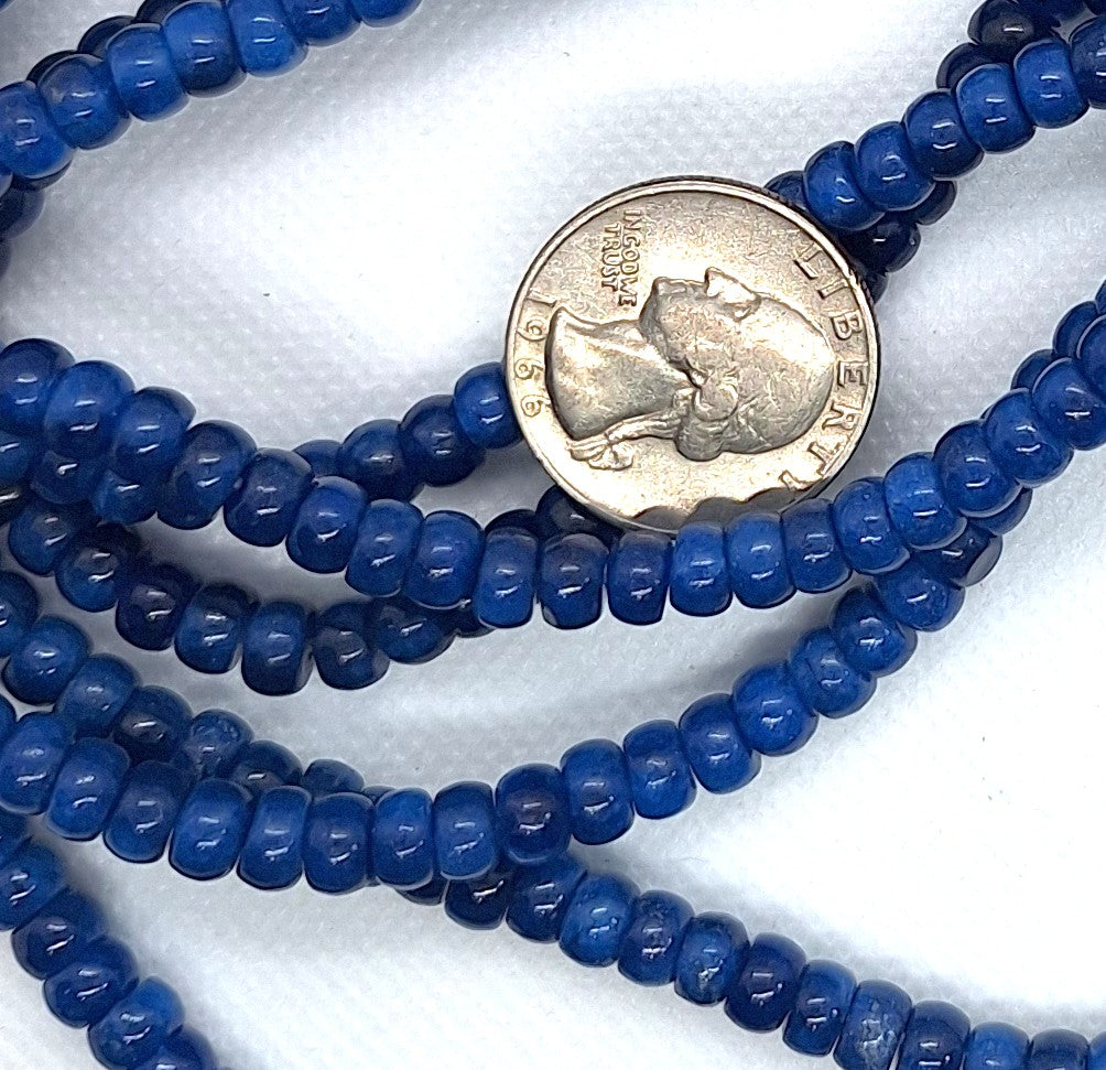 6x4mm Dyed Blue Stone Button Rondelle Gemstone Beads 16-Inch Strand