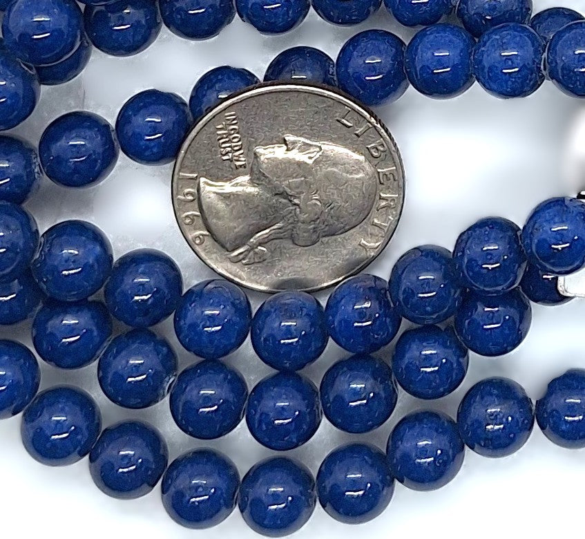 8mm Dyed Blue Stone Round Gemstone Beads 16-Inch Strand