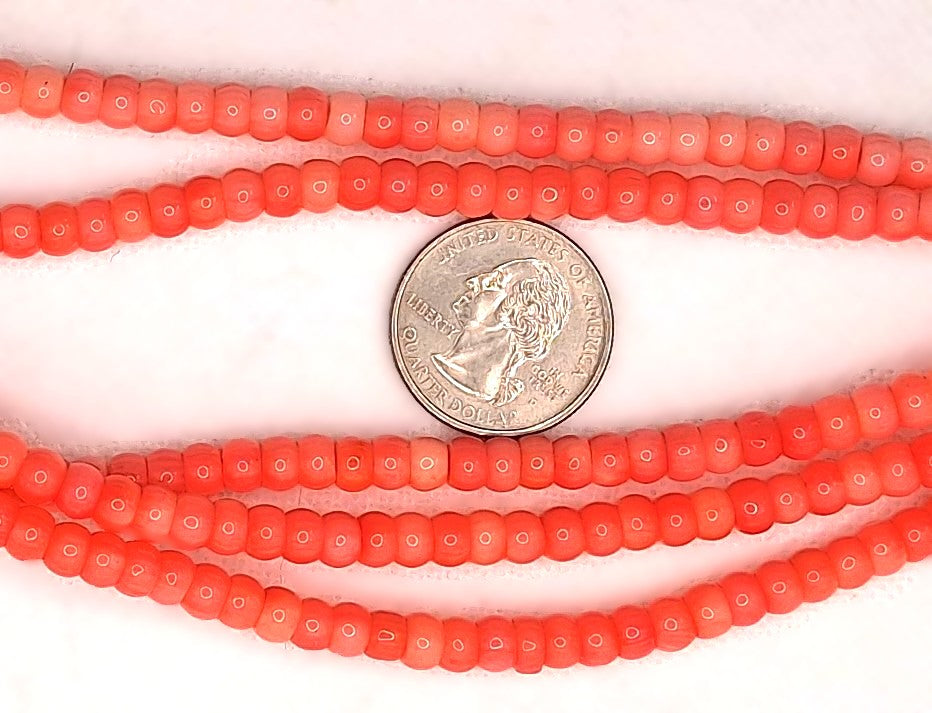 6x4mm Pink Dyed Bamboo Coral Button Rondelle Beads 8-Inch Strand