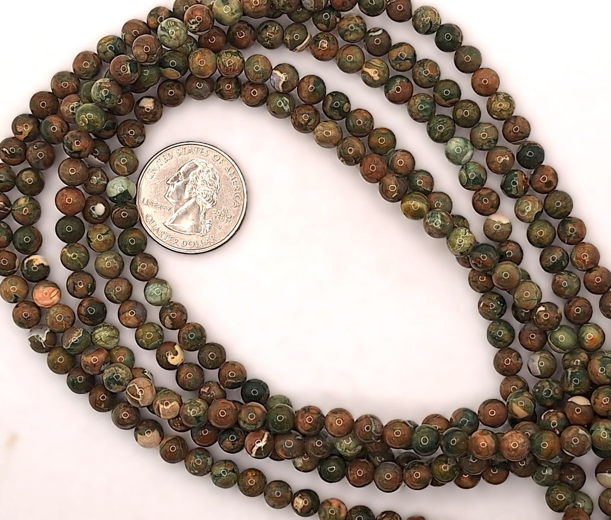 6mm Rhyolite Round Gemstone Beads 16-inch Strand