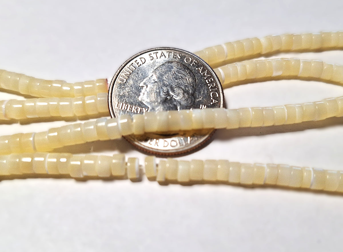 4x2mm Mother of Pearl MOP Shell Beads 16-Inch Strand