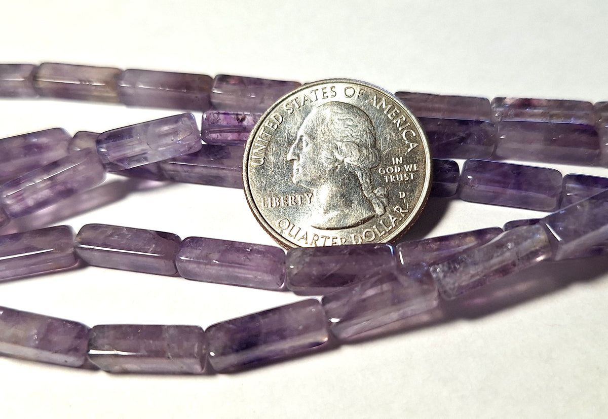 13x4mm Cape Amethyst Square Cylinder Gemstone Beads 16-Inch Strand