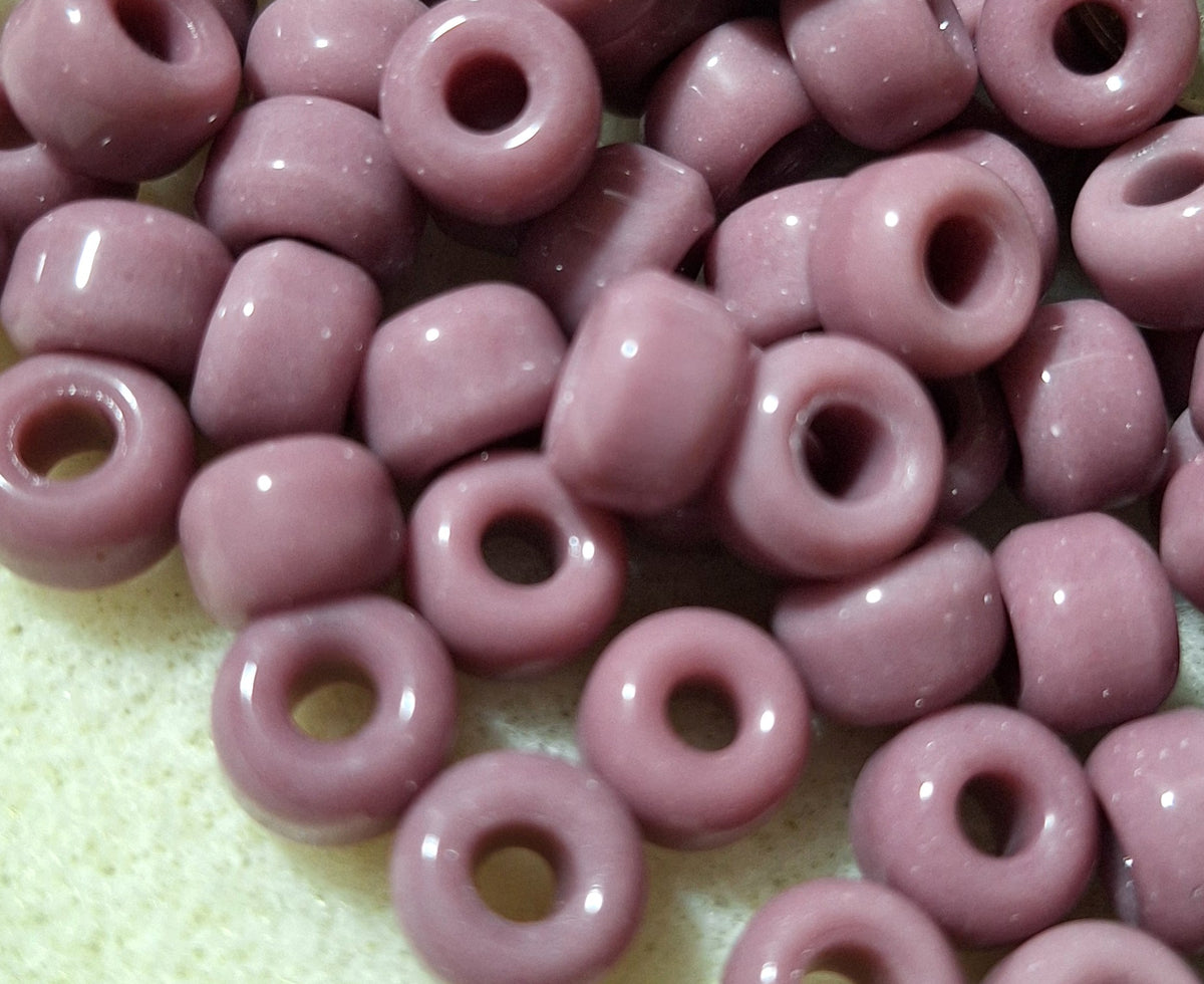 9mm Amethyst Purple Opaque Crow Roller Beads 120ct