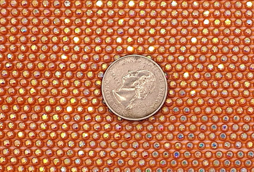 SS8 Crystal AB Orange Plastic Rhinestone Banding 5ft