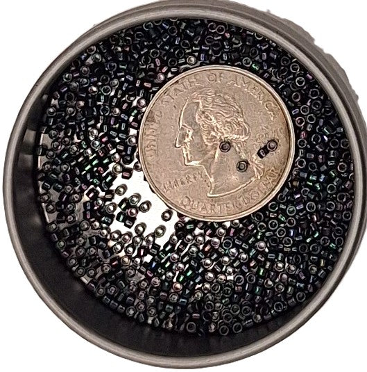 DB1001 Black Opaque AB Rainbow 11/0 Delica Seed Beads 5g
