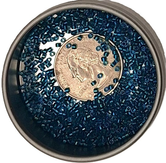 DB1764 Azure Blue-Lined Crystal Clear 11/0 Delica Seed Beads 5g