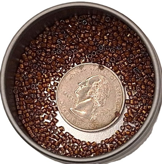 DB1779 Acorn Brown White-Lined Transparent 11/0 Delica Seed Beads 5g