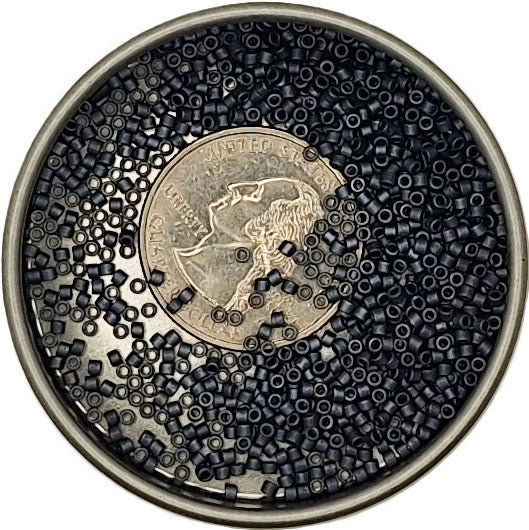 DB301 Metallic Dark Blue-Gray Matte 11/0 Delica Seed Beads 5g