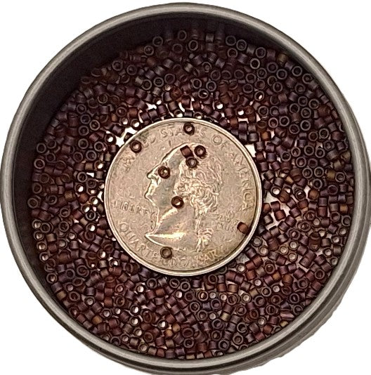 DB853 Amber AB Matte Transparent 11/0 Delica Seed Beads 5g