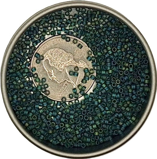 DB859 Dark Green Transparent Matte AB 11/0 Delica Seed Beads 5g