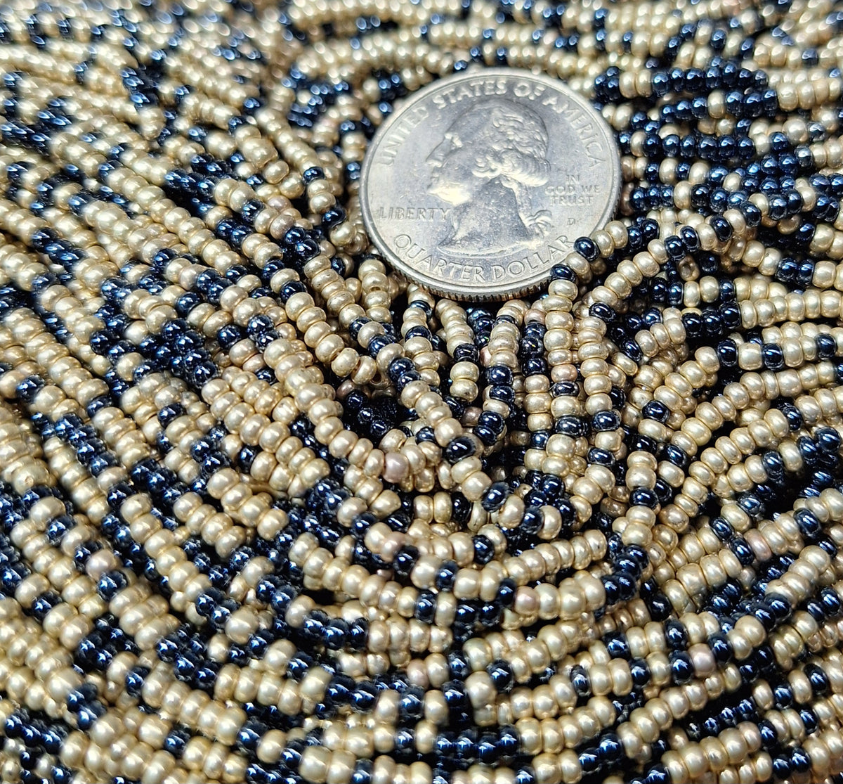 10/0 Metallic Mix Light Gold Gunmetal Czech Seed Beads Full Hank