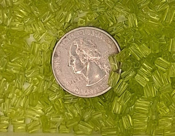 5x2.6mm Sol-Gel Peridot Green Loose Twisted Tubes Czech Glass Seed Beads 25g