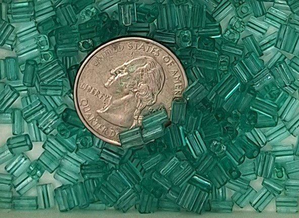 5x3.5mm Sol-Gel Teal Loose Tube Czech Glass Seed Beads 25g
