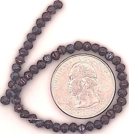 3mm Amethyst Metallic Luster English Cut Pressed Glass Czech Beads 50ct