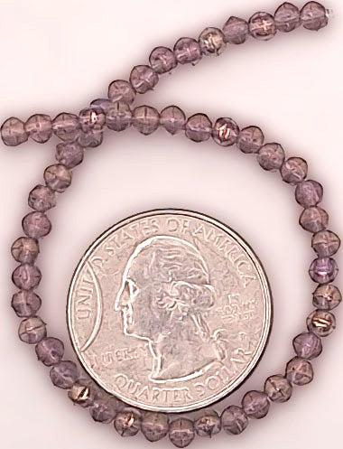 3mm Amethyst Purple Transparent Luster Iris English Cut Pressed Glass Czech Beads 50ct