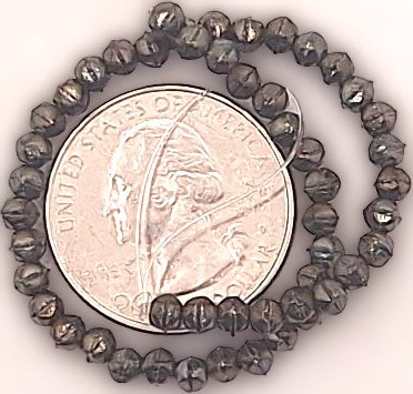 3mm Brown Rainbow Metallic English Cut Pressed Glass Czech Beads 50ct