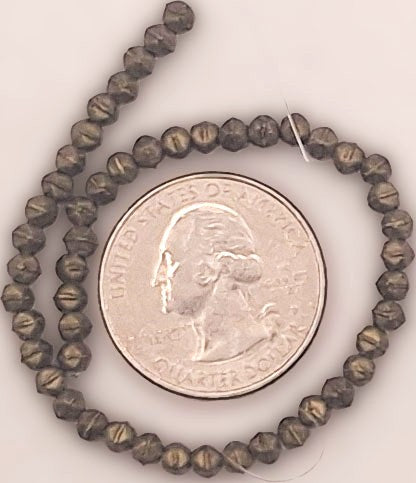 3mm Gold Metallic Suede English Cut Pressed Glass Czech Beads 50ct