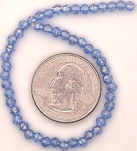 3mm Sapphire Transparent Rainbow Luster English Cut Pressed Glass Czech Beads 50ct