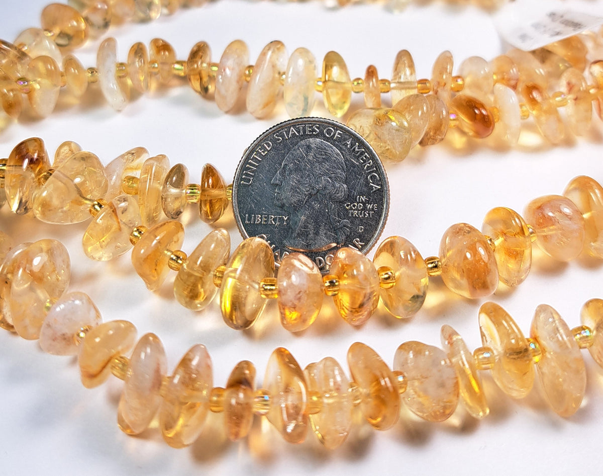 8-12mm Citrine Chip Gemstone Beads 8-Inch Strand